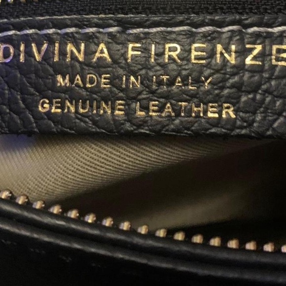 Divina Firenze Elegant Black Leather Shoulder Bag - Picture 4 of 5
